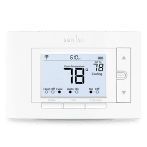 A digital thermostat set to 78°F in cooling mode, following Energy Smart New Orleans recommendations for efficiency.